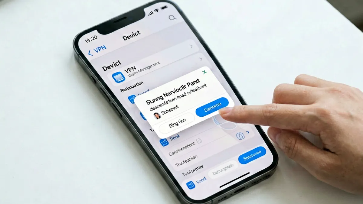 禁漫天堂下载安装18 - iOS手机进入VPN与设备管理页面信任企业证书，解决禁漫天堂安装后图标灰色问题的操作示意